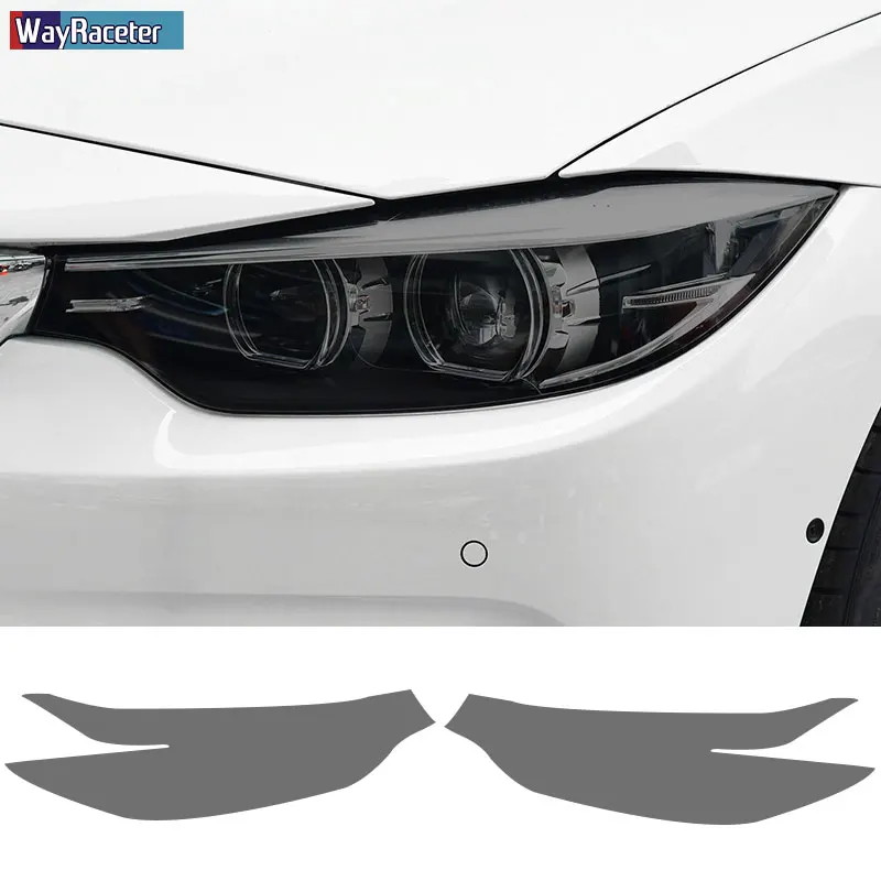 2 Pcs Car Headlight Protective Film Front Light Transparent Smoked Black TPU Sticker For BMW M4 F82 F83 4 Series F32 F33 F36