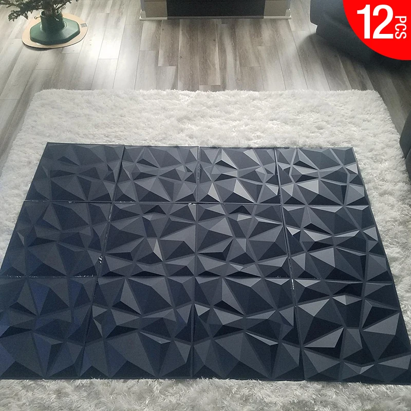 9.8 футов/3M 12 шт. 50x50 см 3D настенные наклейки трехмерные декоративные обои для
