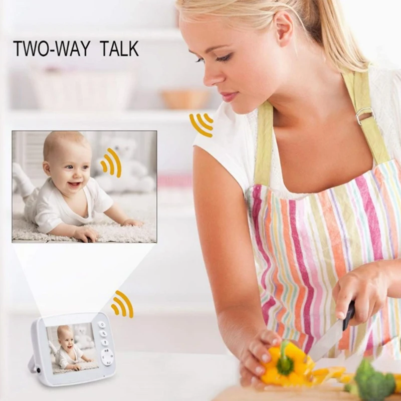 

Video Baby Monitor with Camera and o, Remote Pan Tilt Zoom, Monitor Camera 3.2-Inch LCD Sn EU Plug