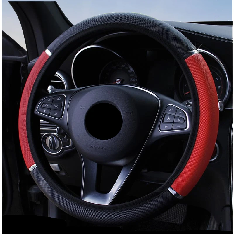 

Car Steering Wheel Without Inner Ring Foam leather Car Covers 3 Color Steering Wheel Cover Universal For 37-38cm Car Interiors