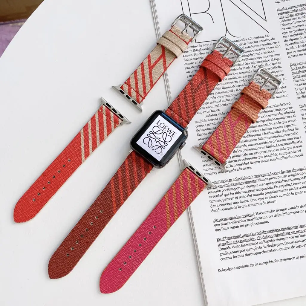 

Jumping Single Tour Band for Apple Watch Strap 44mm 40mm genuine leather iWatch Band 38mm 42mm sport design swimproof Bracelet