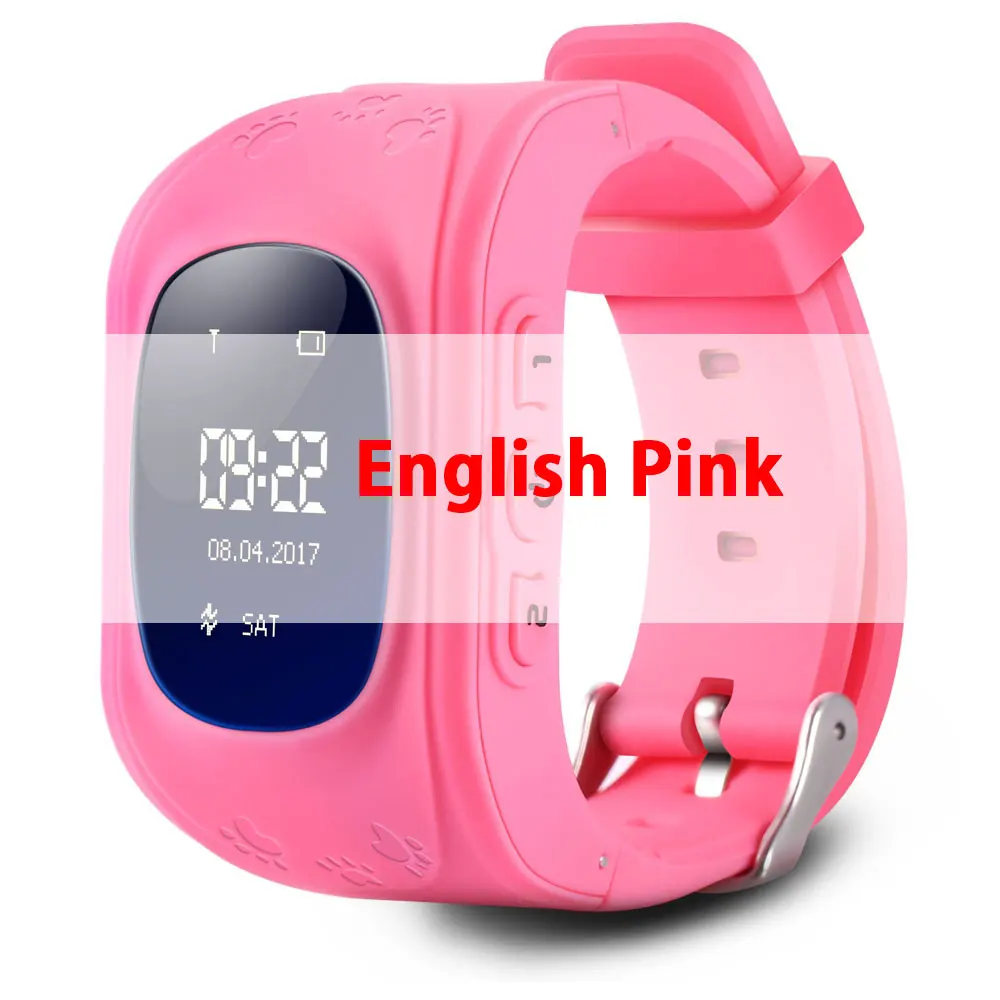 English Pink Q50, gps, умные детские часы, SOS, поиск местоположения, детский локатор, трекер, анти-потеря, монитор, детские часы, IOS и Android - Цвет: English Pink