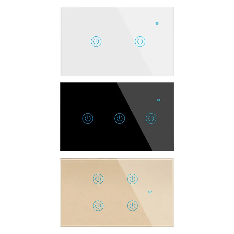 Американский стандарт голосовой смарт-переключатель Wi-Fi 120 сенсорный стеклянный