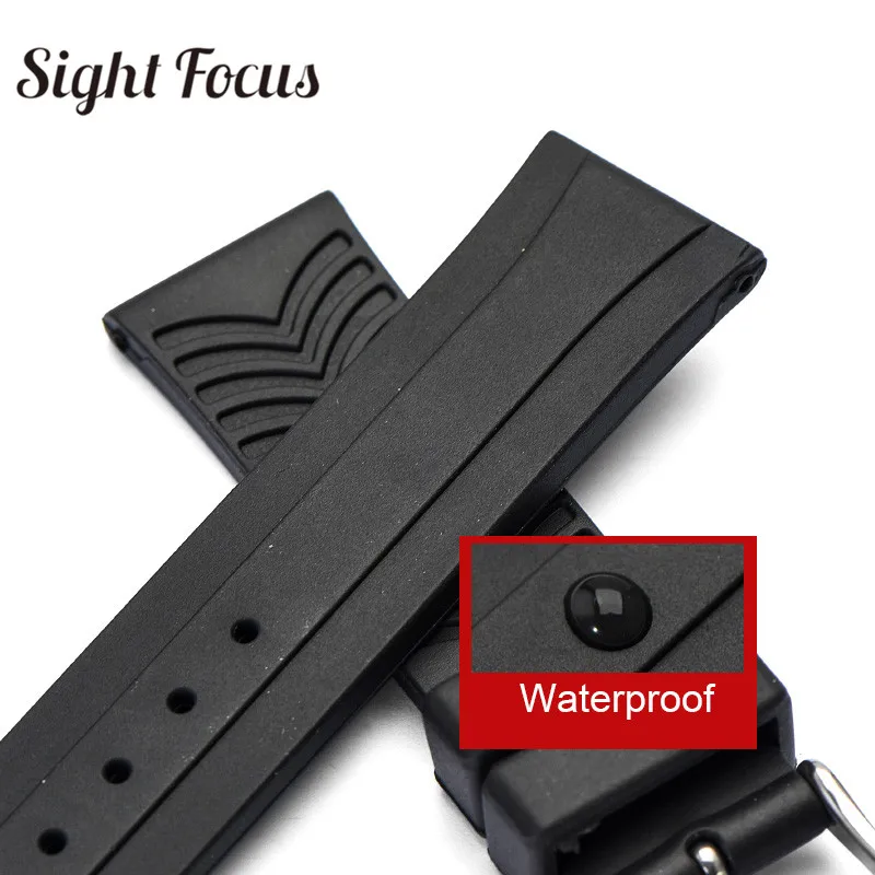 19mm Rubber Sport Watch Band for Tudor Tissot T41 T17 T095 T055 PRC100 Strap Waterproof Belt Montre Orologio Hombres Homen | Наручные