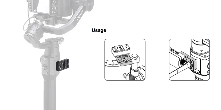 Сырная пластина Ronin-S оснащенная резьбовыми отверстиями 1/4-20 позволяет установить