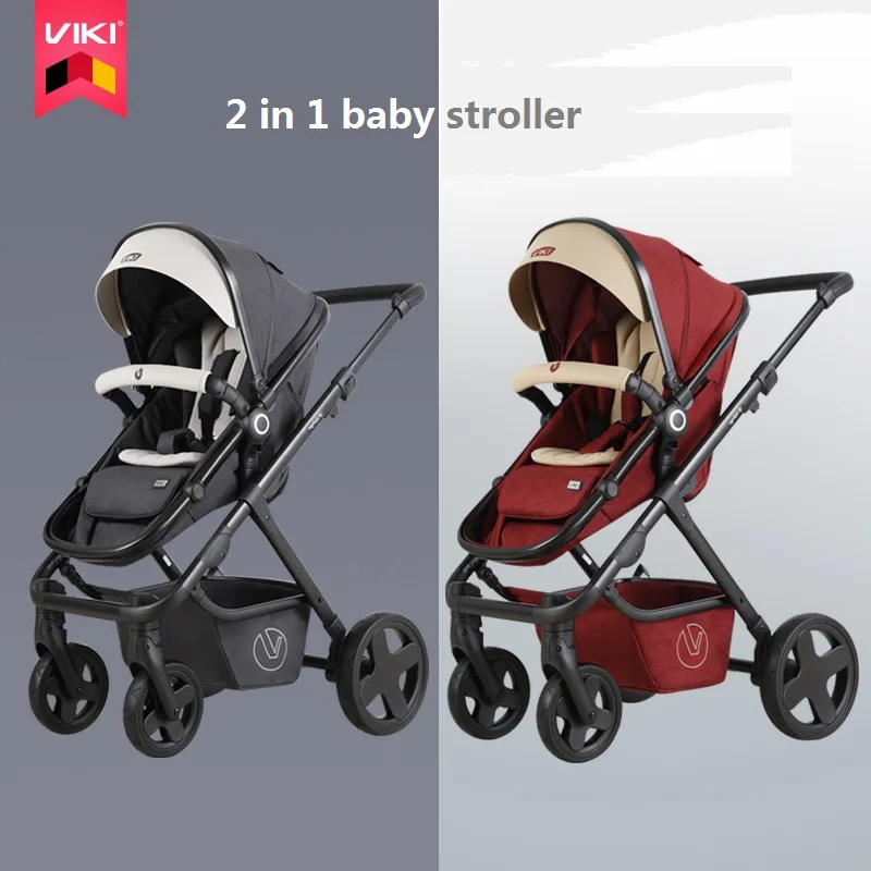 VIKI luxury 2 в 1 сиденье для детской коляски с люлькой kinderwagen коляска/коляска заднее