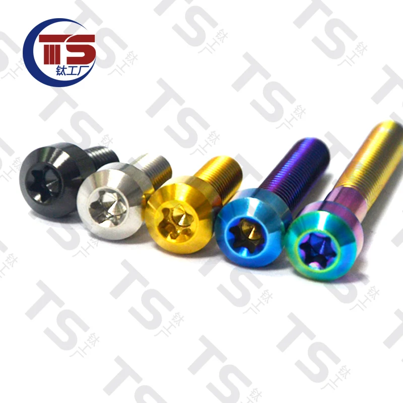 Титановые болты TS M8X15/20/25/30/35/40/45/50 с звездообразной головкой винты для мотоциклов
