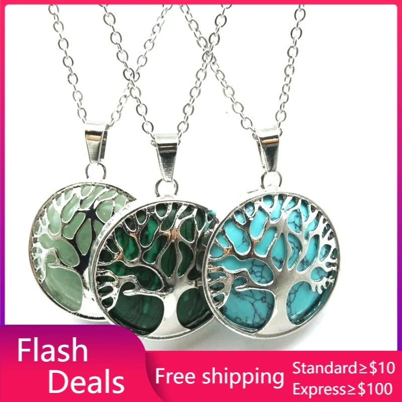 Ожерелья с изображением дерева жизни круглые ювелирные изделия натуральным