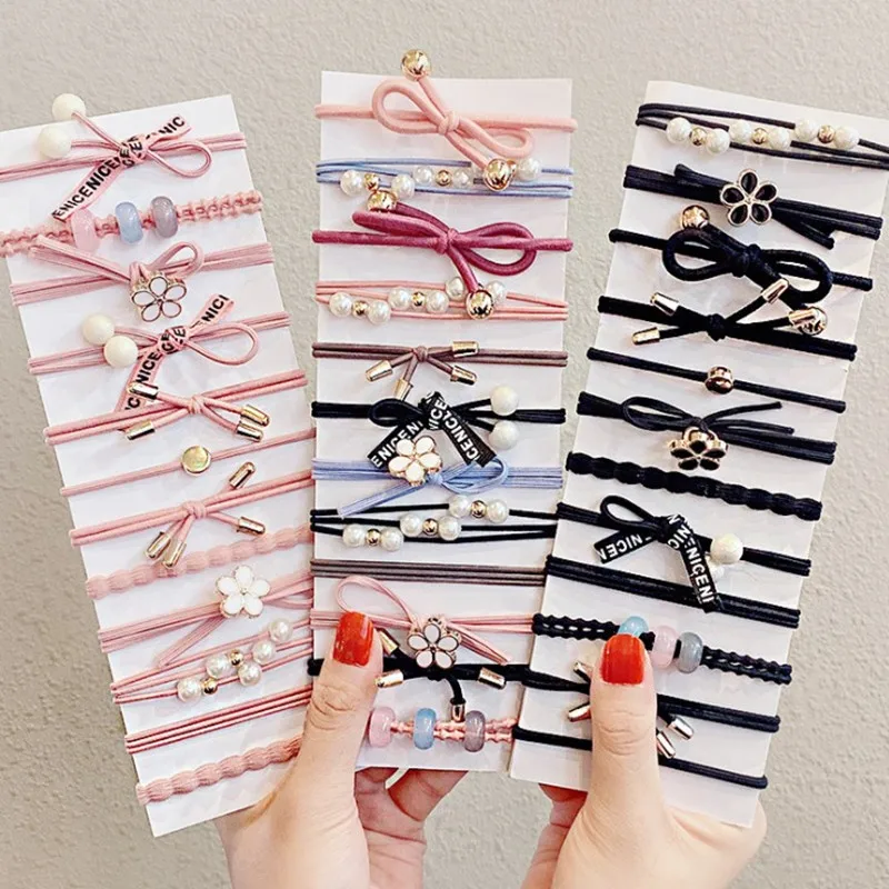 

Fashion Elastic Hair Bands Rubber Hair Rubber Bands Soft Elastic Hair Ties Bands Rope Durable Mori-Style Ponytail Holders