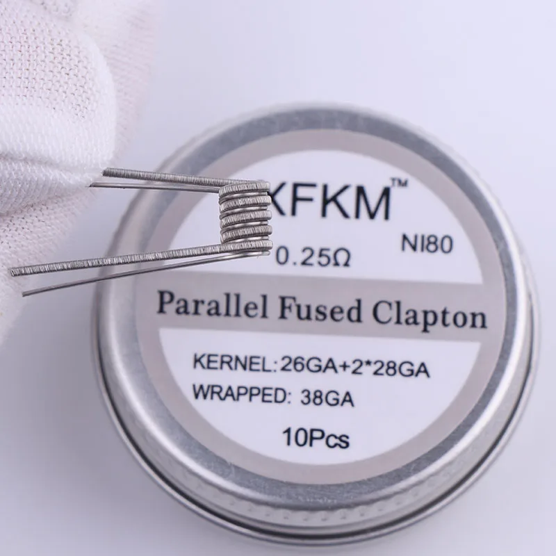 Новинка XFKM NI80 высокоплотные готовые катушки Clapton для RDA RTA RBA мод нагревательный