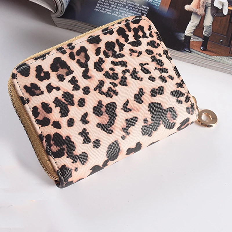 Bokinslon женский кошелек с коротким леопардовым принтом из искусственной кожи на