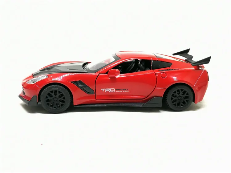 Высокое моделирование 1:32 chevrolet corvette Z06 сплав оттяните назад модель автомобиля звук и свет игрушечный автомобиль для детей Подарки