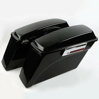 Мотоциклетные яркие черные жесткие сумки с защелкой крышки для Harley Electra Glide Road Street