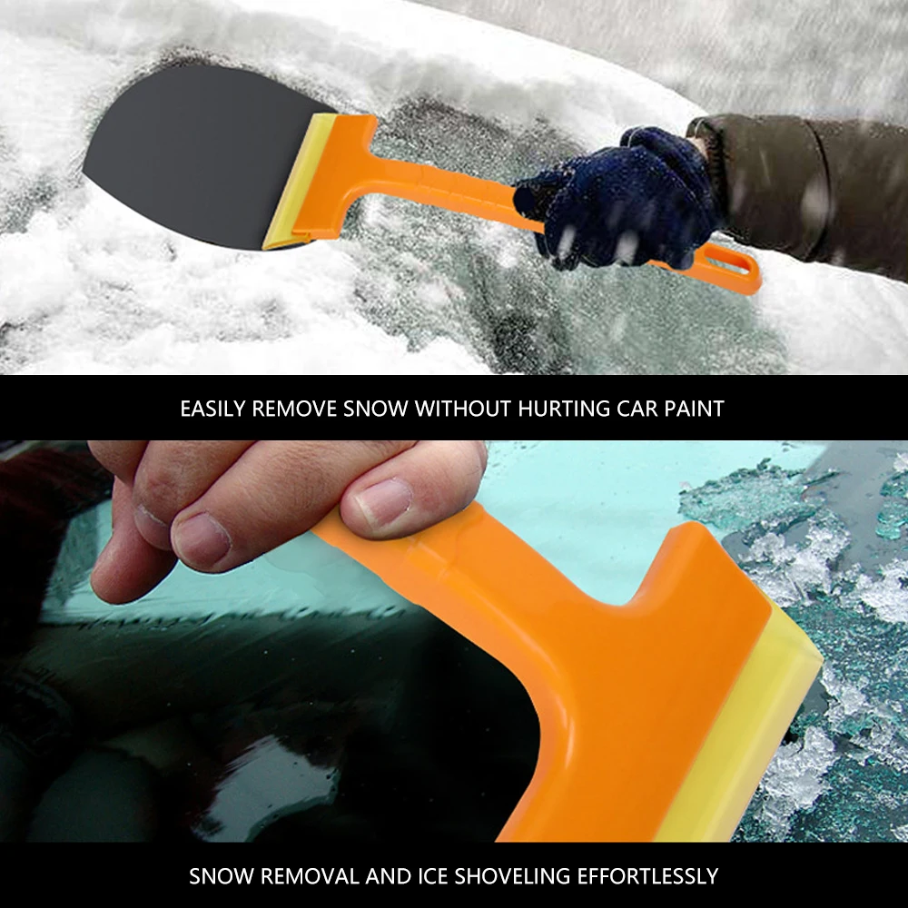 Скребок для льда с длинной ручкой резиновый Снежный скребок окон ракель воды в