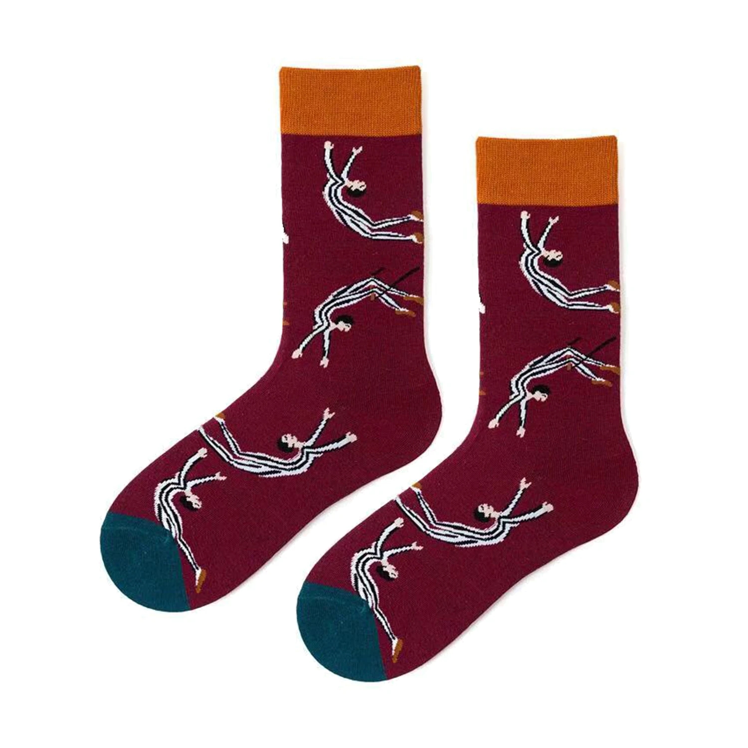 Забавные носки в стиле хип хоп с принтом цветные контрастные 2020 Компрессионные