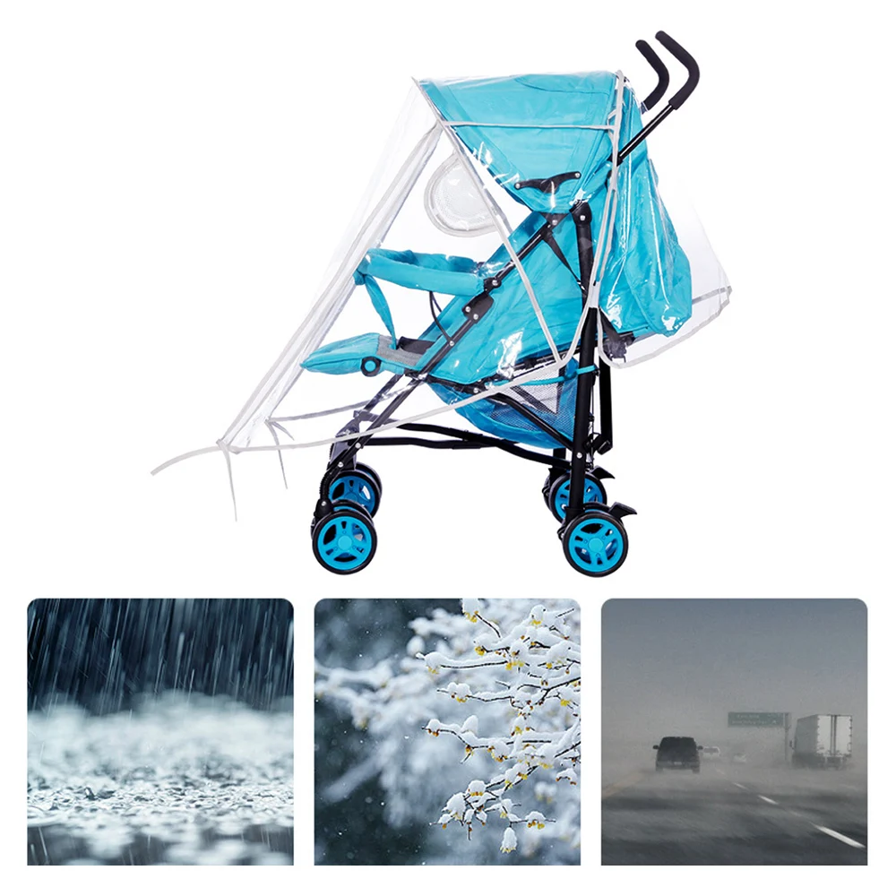 

Universal Waterproof Rain Cover For Baby Strollers EVA Transparent Wind Dust Shield Zipper Open Pushchairs Raincoat Hot Sale