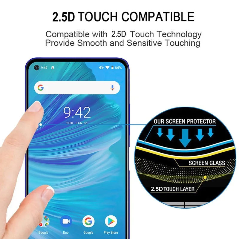 Для UMIDIGI F2 закаленное стекло 2 шт. для защита экрана 9h защитный чехол umi F 2|Защитные