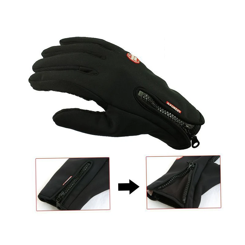 Мужские и женские зимние перчатки флисовые ветрозащитные непромокаемые с
