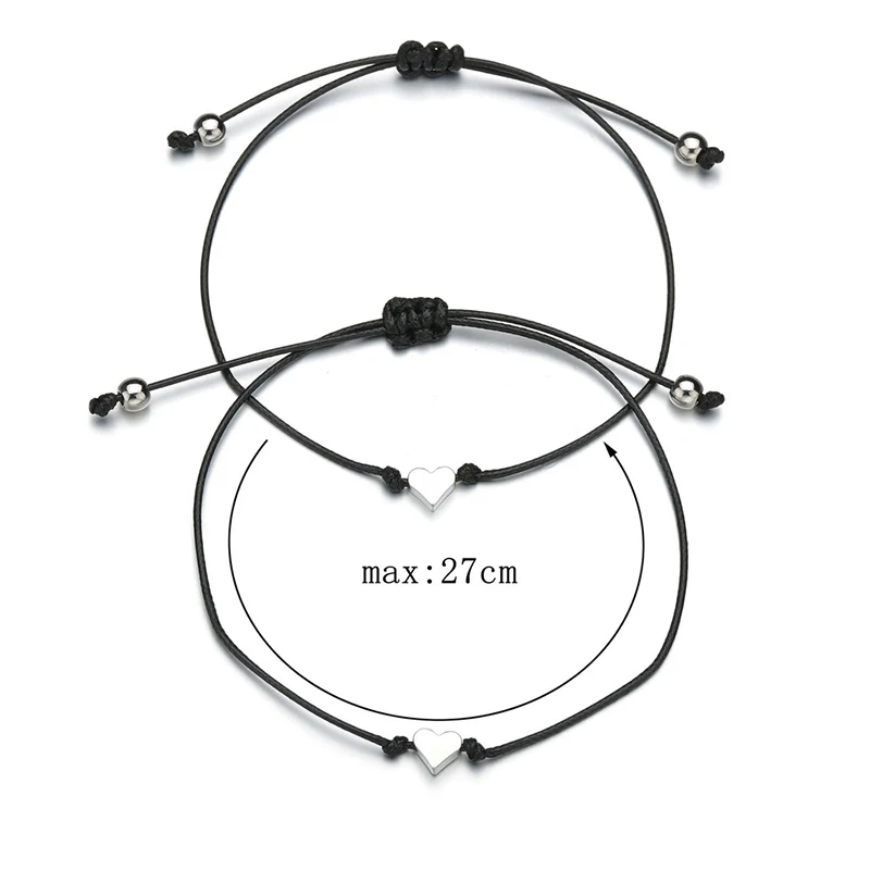 2 шт регулируемые браслеты в форме сердца обещание на мизинцах дружба ручная