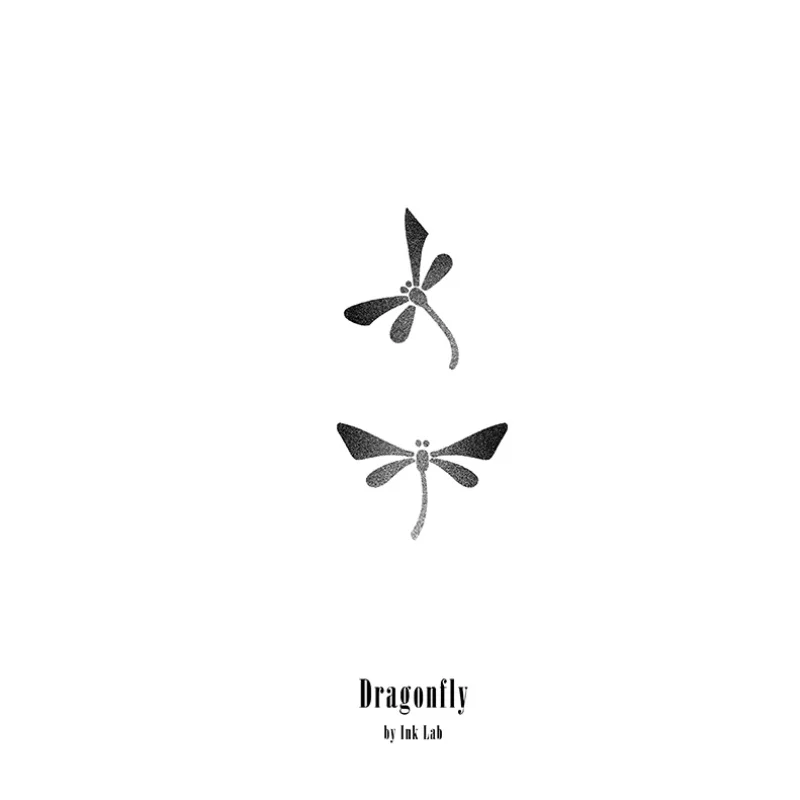 

20MM×15MM Mini Dragonfly Tattoo Sticker Waterproof Men and Women Long Lasting Dark Gothic Wrist Clavicle Exquisite
