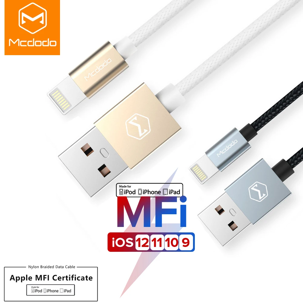 Mcdodo MFI usb кабель для iPhone Apple X Xs Max XR 8 7 6 plus 2.4A Быстрый зарядный мобильного телефона