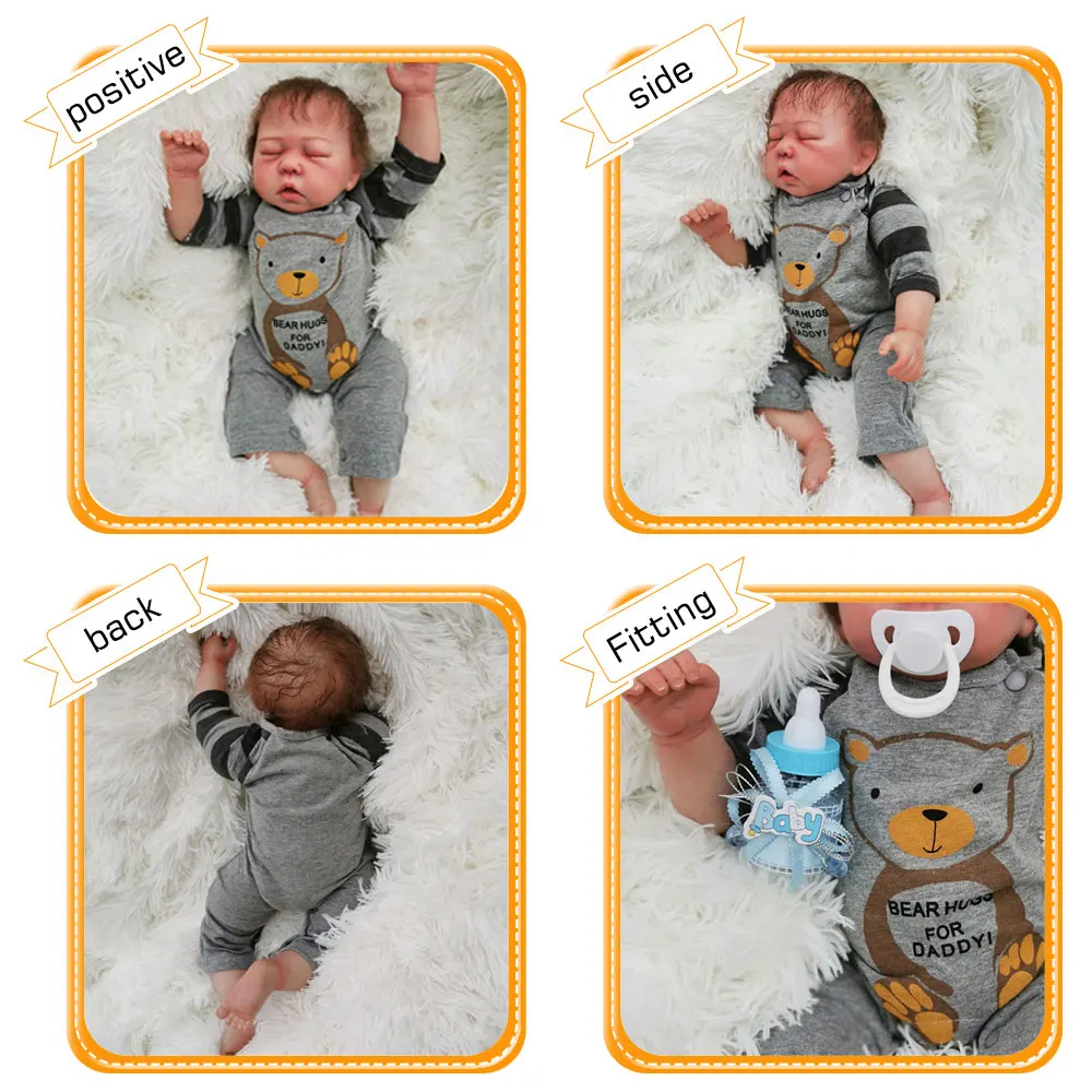 NPK Bebe Reborn Baby кукла 20 дюймов 50 см Силиконовые Винил Bebe Кукла Новорожденный очаровательны реалистичные для детей ясельного возраста для подарка Быстрая