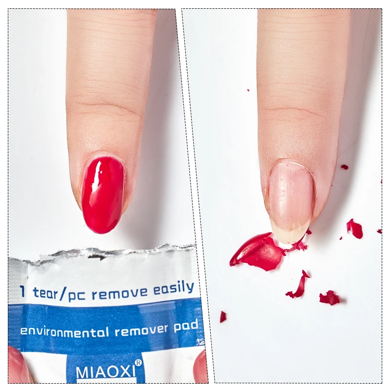 Четыре лилии УФ замачивающиеся гелевые накладки для снятия лака влажная бумага