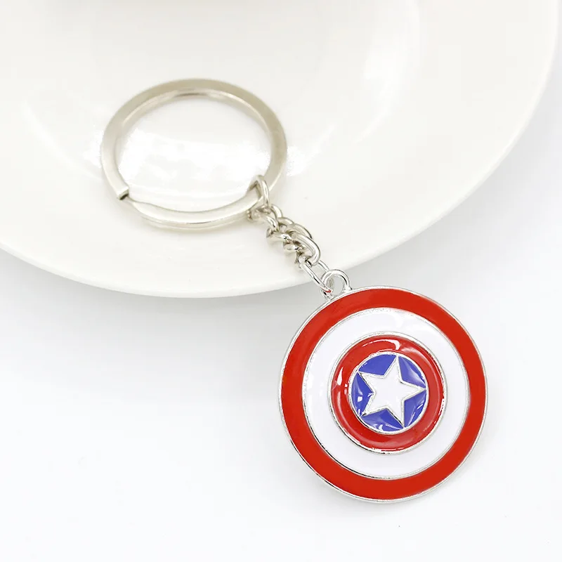 Marvel Captain America Shield Keychain Anime Key ring pendant accessory Superhero little Gifts for men Free postage | Украшения и