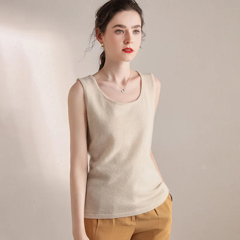 Жилет свитер осень зима теплый утепленный Женский вязаный жилет круглый вырез