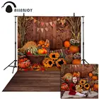 Allenjoy Хэллоуин фоны Осенняя Тыква Подсолнух сарай деревянный пол флаги День рождения баннер детская фотобудка