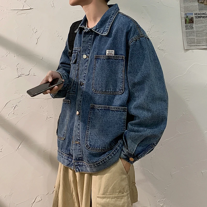 Весенне осенний популярный бренд Ins винтажный комбинезон куртка мужской