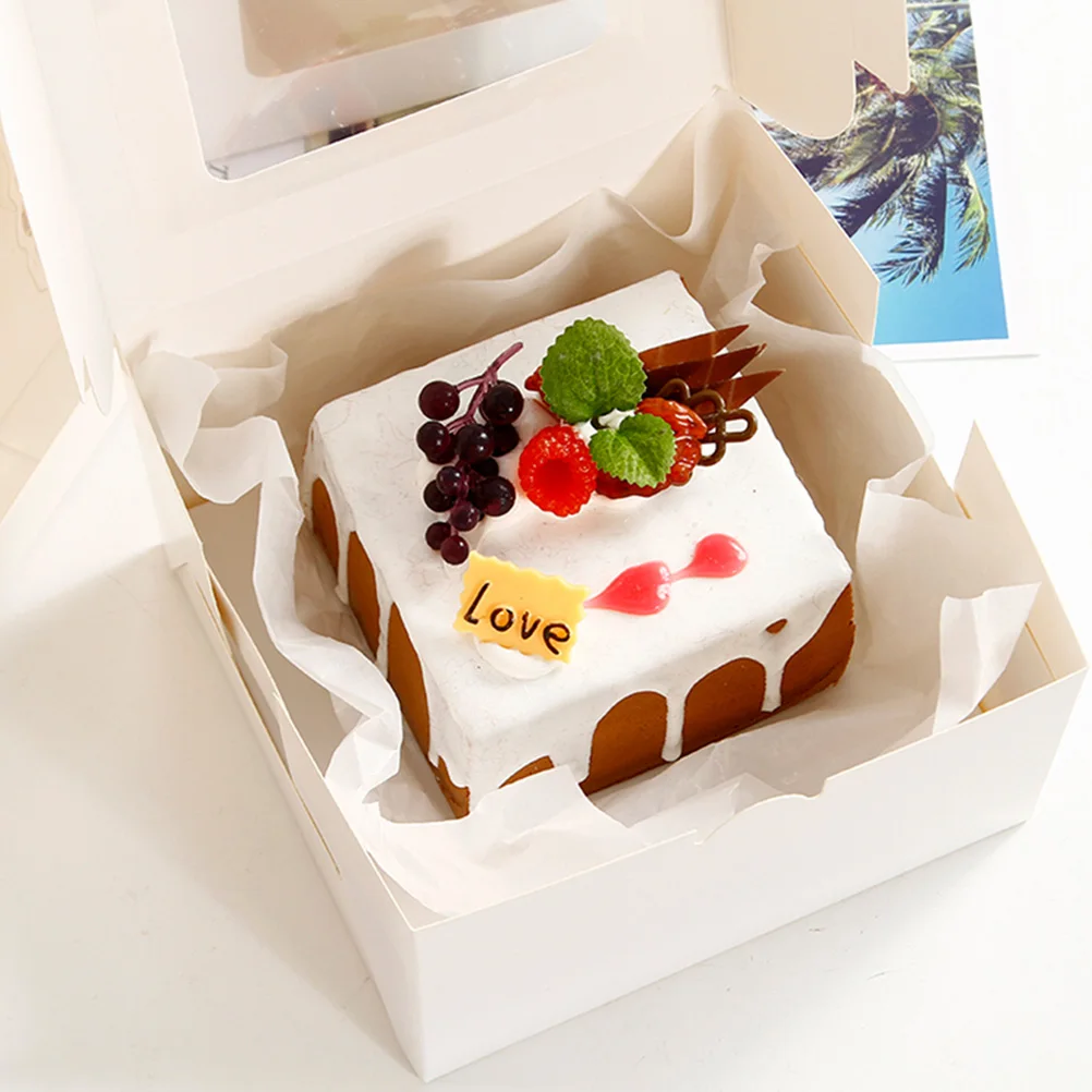 5 шт. белых бумага для выпечки коробок с окошком коробки десертов тортов