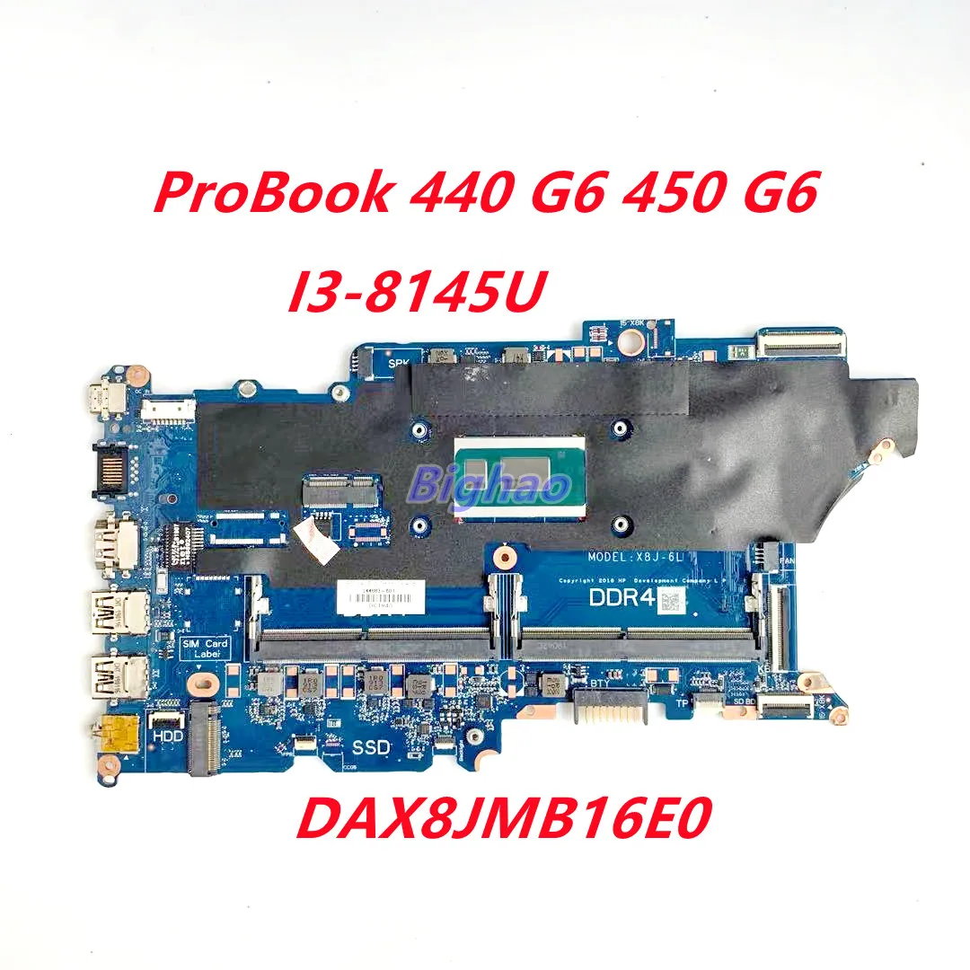 

L44881-001 L44881-601 For HP ProBook X8J-6L 440 G6 450 G6 Laptop motherboard With i5-8265U DDR4 DAX8JMB16E0 100% Fully Tested