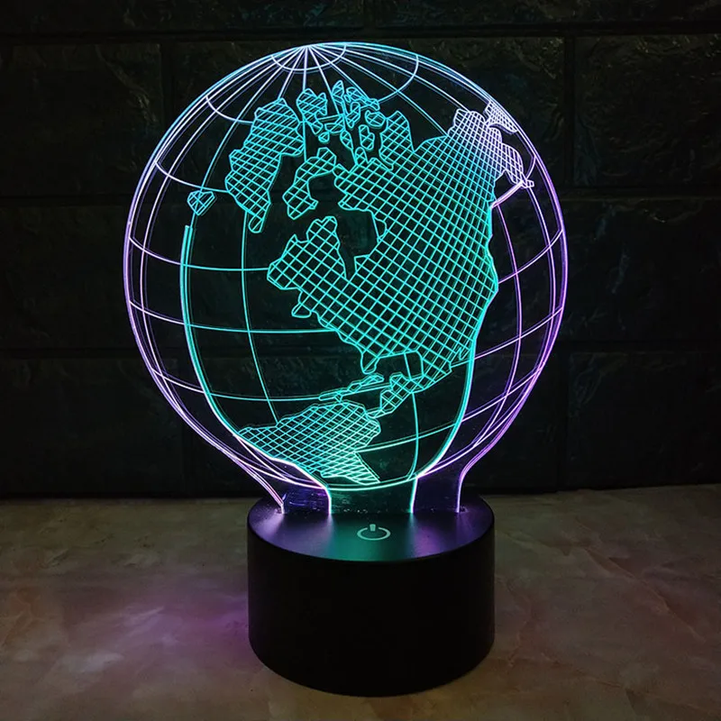 

Earth Model 3D LED Night Light Creative 7 Colorr Change usb Touch Table Lamp Baby Sleeping Lighting Home Bedroom Decoration