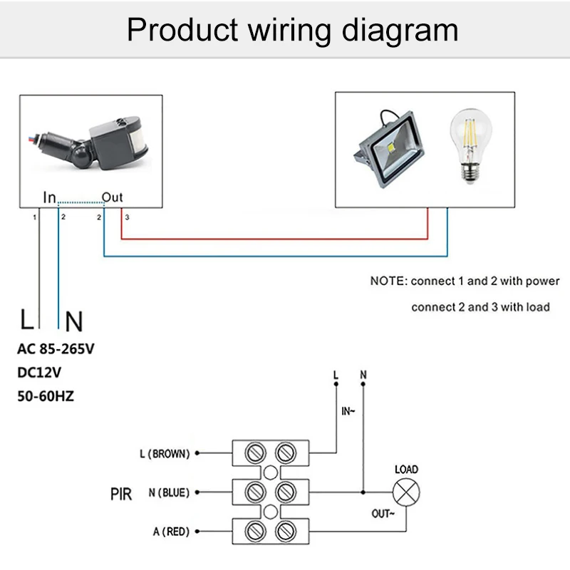 

New Infrared Switch 10MM 12MM AC 85-265V Waterproof Outdoor PIR Motion Sensor Adjustable Body Sensor Cast Light Alarmas Detector