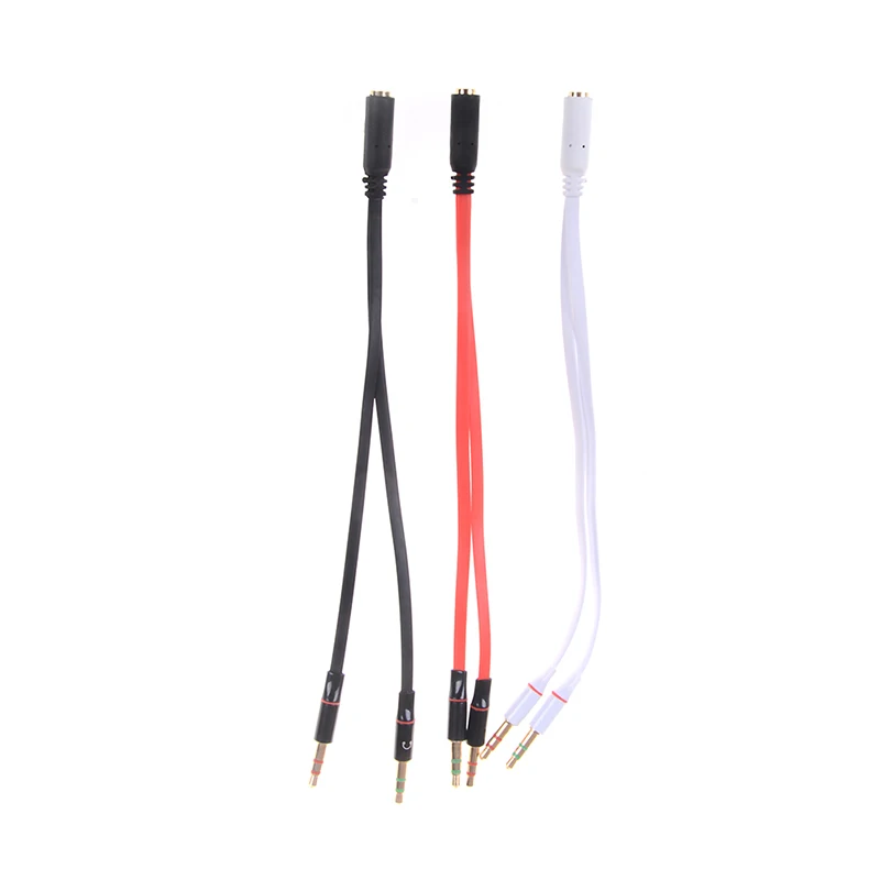 3.5 Plug 1 Female To 2 Male Y Splitter Earphone Audio Cables Headphone Transducer Combo Adapter For Headset Microphone - купить по
