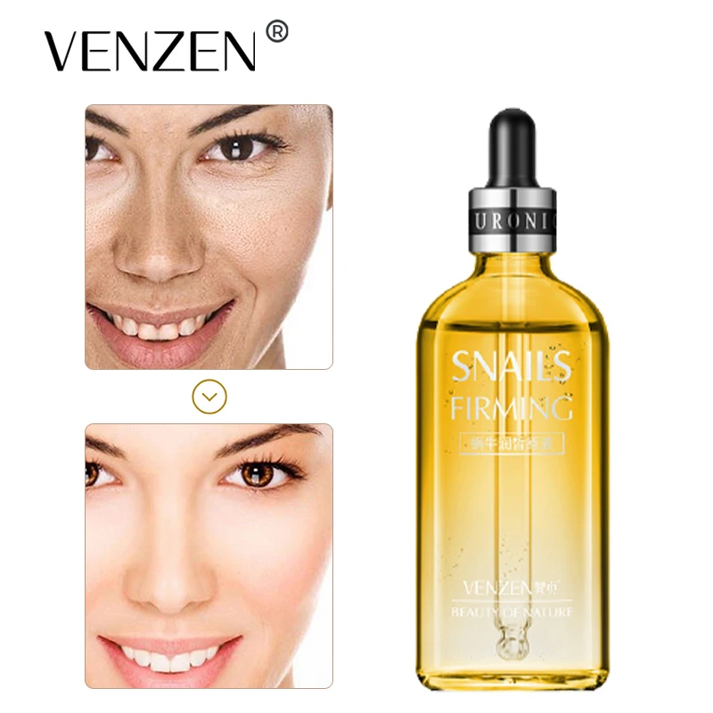 

VENZEN Hyaluronic Acid Face Essence 24K Gold Snail Secretions Stock Care Liquid Solution Skin Serum Acid Moisturizing Care100ML