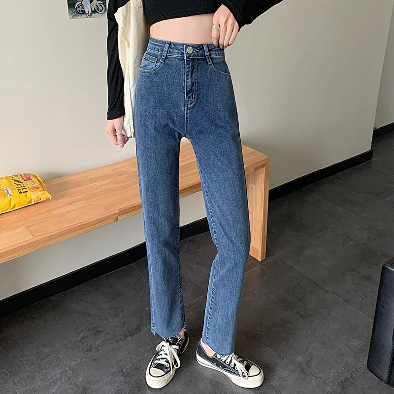 

3141 Korean version of 2021 new high-waisted slim fashion blue age-reducing jeans
