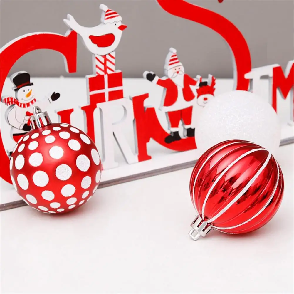 

30 PCS Christmas Tree Balls Ornament Painted 6cm Hanging Tree Pendants Xmas Party Decorations New Year Xmas Gift