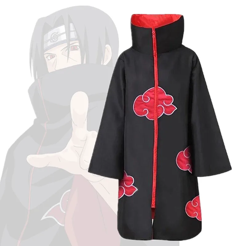 

Anime Akatsuki Cloak Cosplay Costume Adult Printed Kakashi Robe Headband Costume
