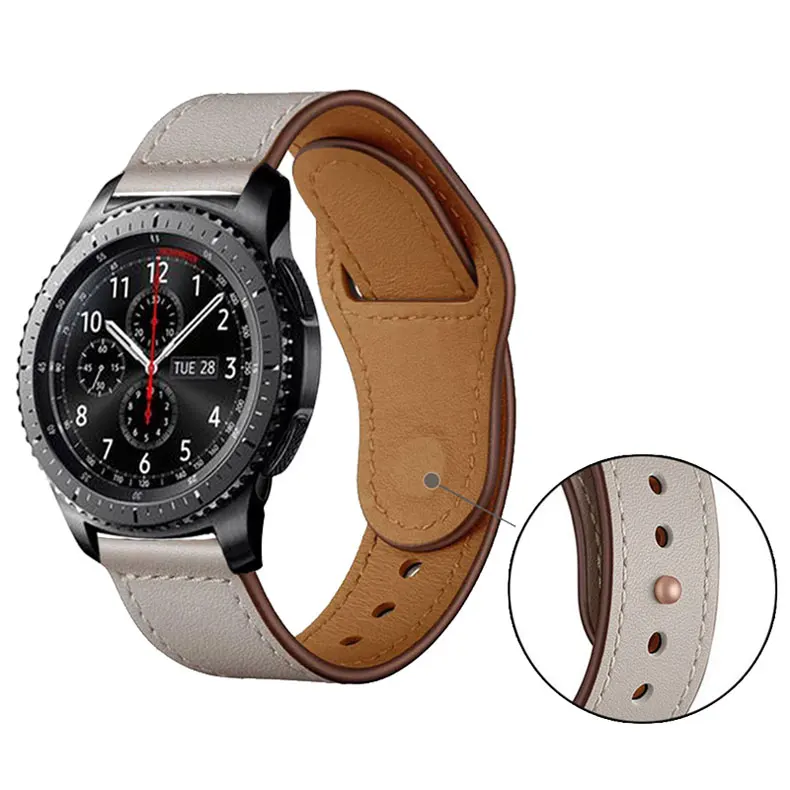 20/22 мм ремешок для samsung galaxy watch S3 frontier 46 мм 42 мм active 2 huawei watch gt 2 amazfit bip band настоящий кожаный браслет