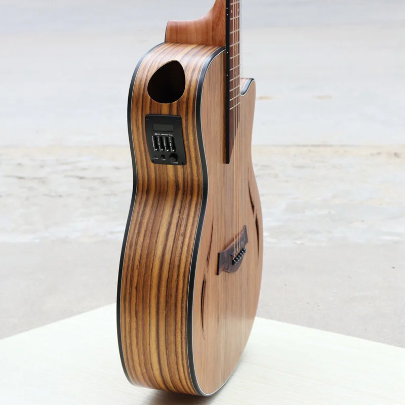 Хорошее качество Специальный стиль hickory деревянная электроакустическая гитара
