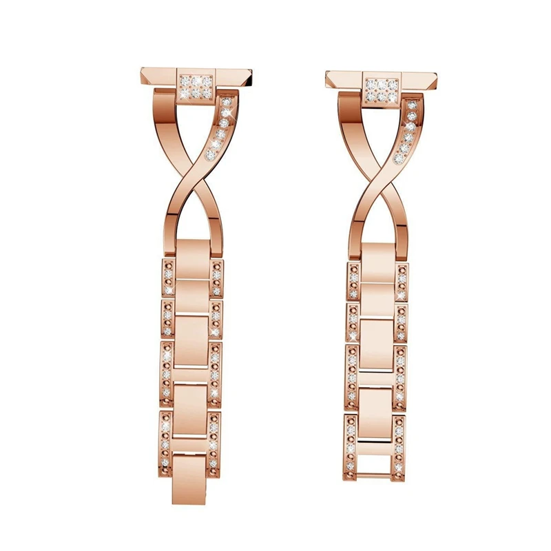 

Watch Bracelet Strap with Diamonds Suitable for Fitbit Versa X-Shape Watch Band Replacement