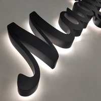 customized illuminated sign black painted channel letter led signage for advertising storefront back lit nail salon ktv