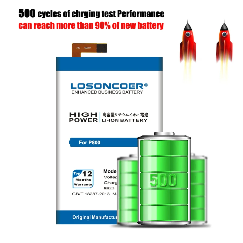 100% оригинальный высококачественный аккумулятор LOSONCOER для сотового телефона 5400