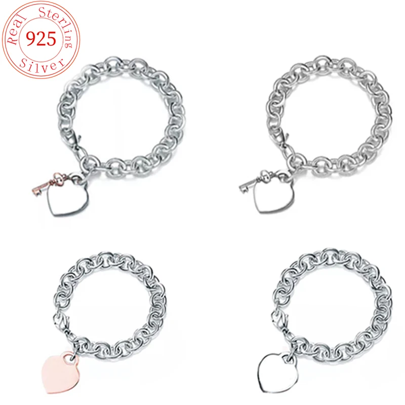 

Women's 925 Sterling Silver Tif Bracelets For Women Luxury Original Brand Jewelry Couple Bracelets On Hand