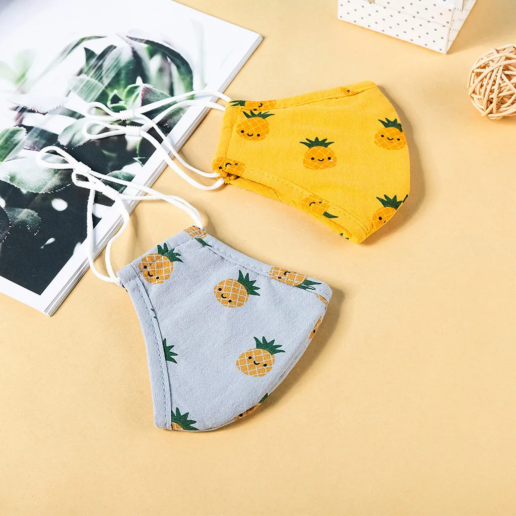 Модные женские маски для лица с мультяшным рисунком ананаса маска улицы езды на