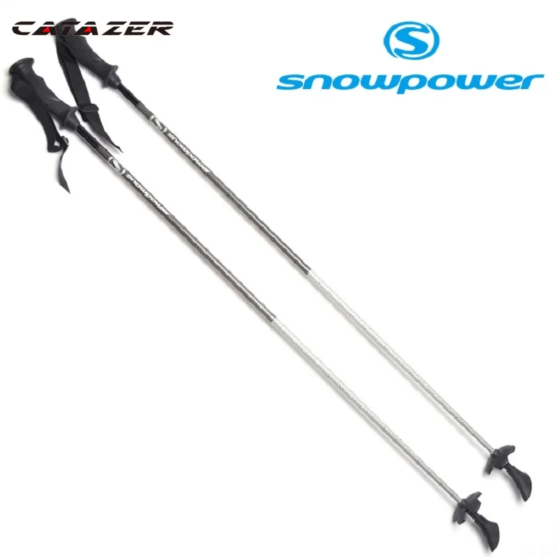 

Catazer Pro Ski Snow Poles Carbon Fiber Sticks Walking Alpenstock for Snowboard Hiling Trekking Aluminumi Alloy 110cm