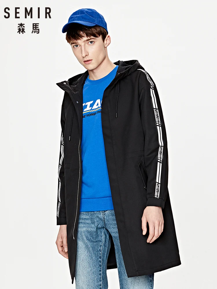 Тренчкот SEMIR Мужской Свободного Покроя трендовая ветровка средней длины с