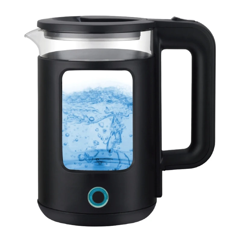 

Electric Kettle with Upgraded Stainless Steel Heating Plate and Inner Lid, Wide Opening Glass Tea Kettle, 2L Black/White